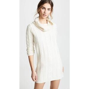 BB Dakota Women's Alaska Cowl Neck Cable Sweater Dress‎ SZ L